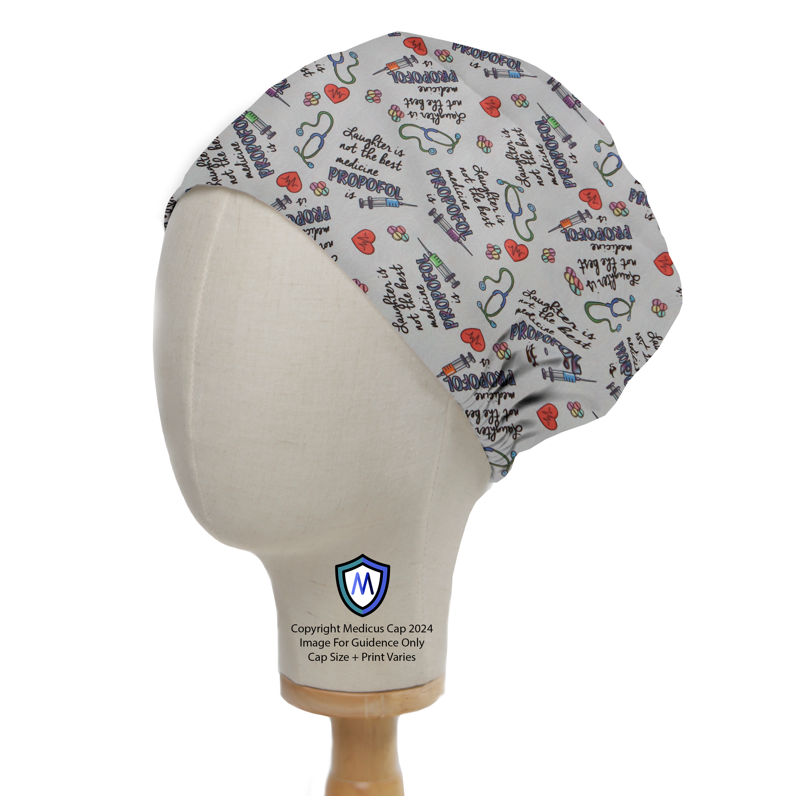 Laughter Is Not The Best Medicine Anaesthesia Is Humour scrub cap in Elastic Backed no-tie style