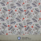 Laughter Is Not The Best Medicine Anaesthesia Is Humour fabric pattern detail close-up