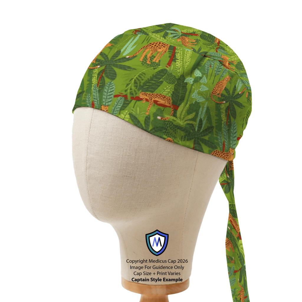 Gorro quirúrgico con estampado floral de jungla