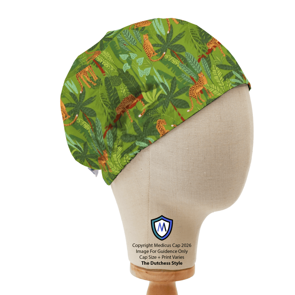 Gorro quirúrgico con estampado floral de jungla