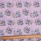Lilo + Stitch On Purple scrub cap pattern detail on mannequin