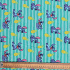 Lilo + Stitch Pineapple on Stripes scrub cap pattern detail on mannequin