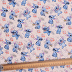 Lilo + Stitch Smelling the Flowers scrub cap pattern detail on mannequin