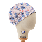 Lilo + Stitch Smelling the Flowers scrub cap pattern shown flat