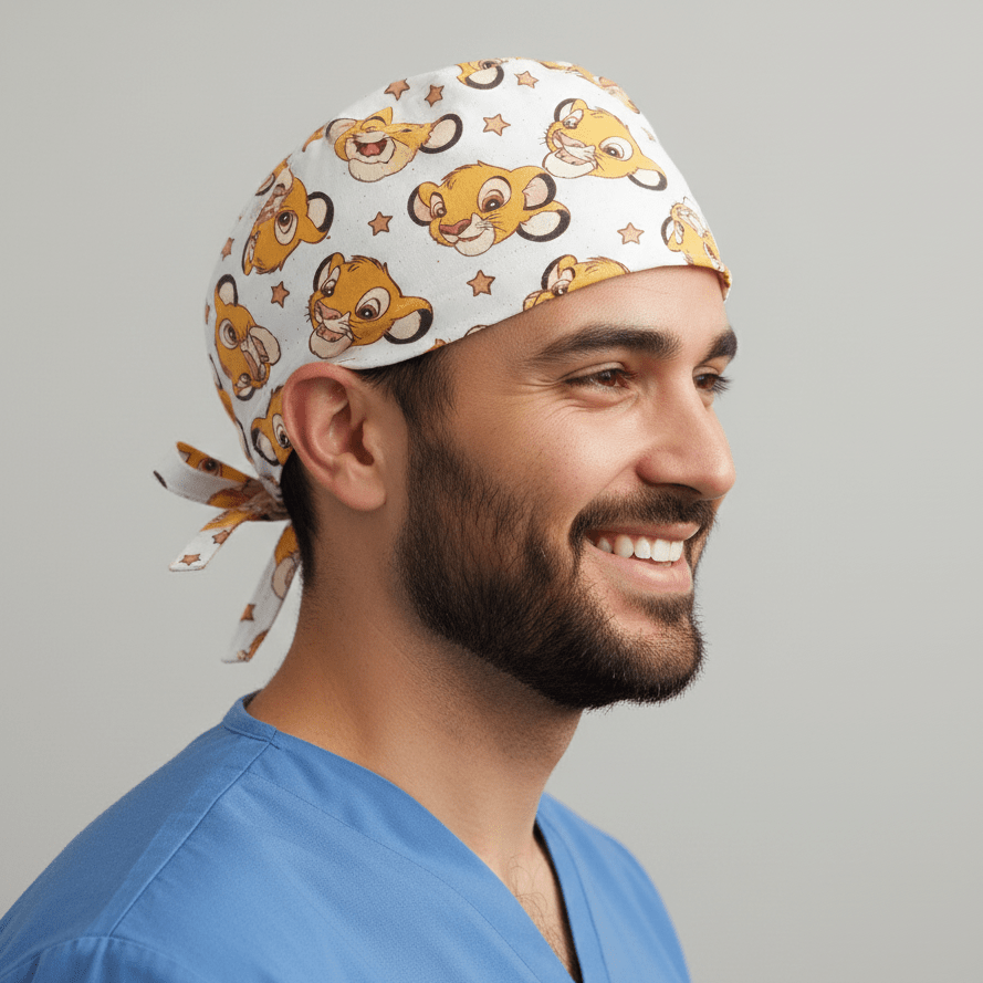 Lion King Simba Head Toss Scrub Cap – Medicus Custom Scrub Caps