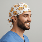 Lion King Simba Head Toss scrub cap shown on model