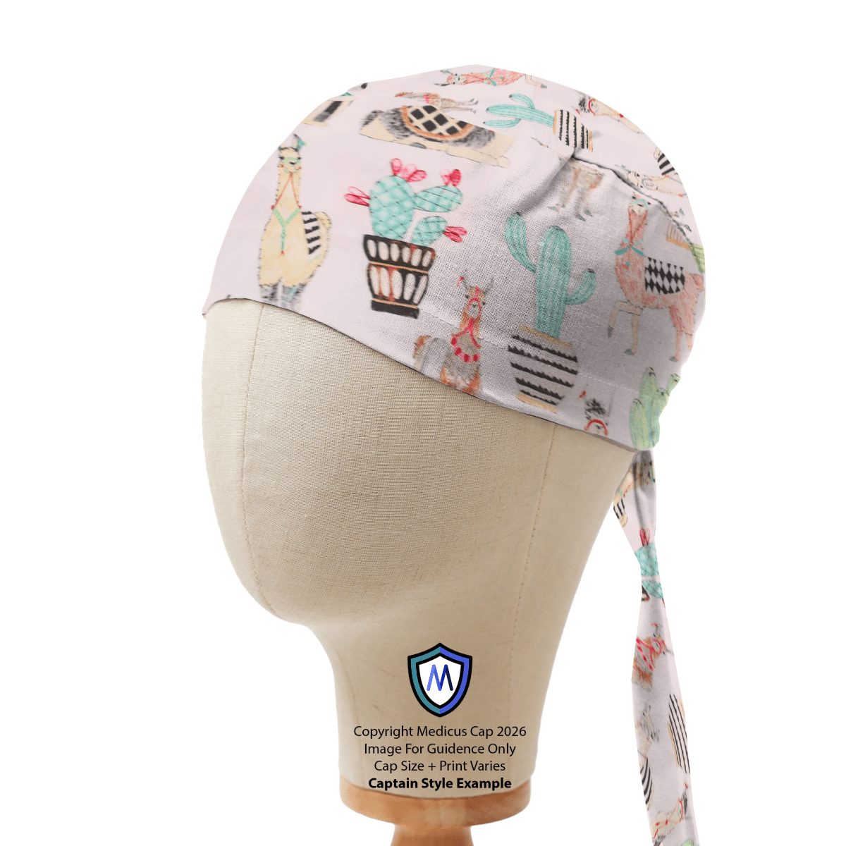 Gorro quirúrgico azul de fiesta de llamas/alpacas