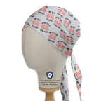 Lung Puns Be-Lung Together scrub cap in Bandana tie-back style