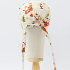 Christmas Santa Wrapping paper scrub cap shown on mannequin head