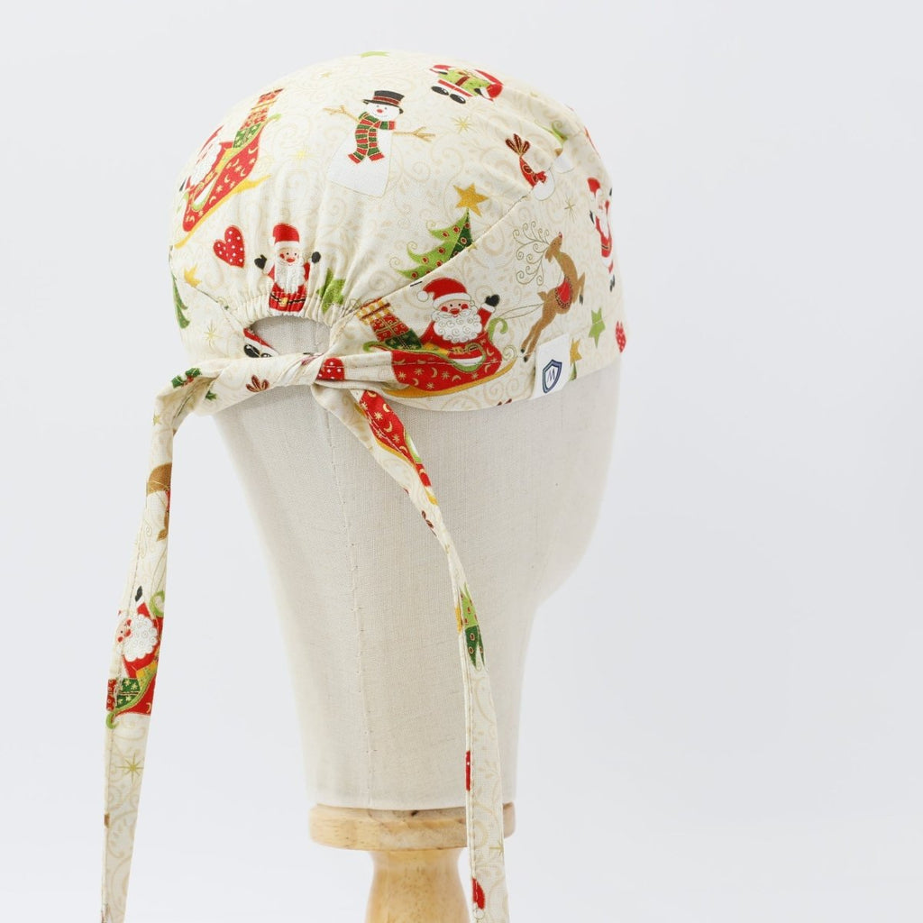 Christmas Santa Wrapping paper Scrub Cap