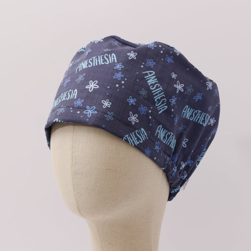 Anaesthetist Anaesthesia scrub cap pattern detail on mannequin