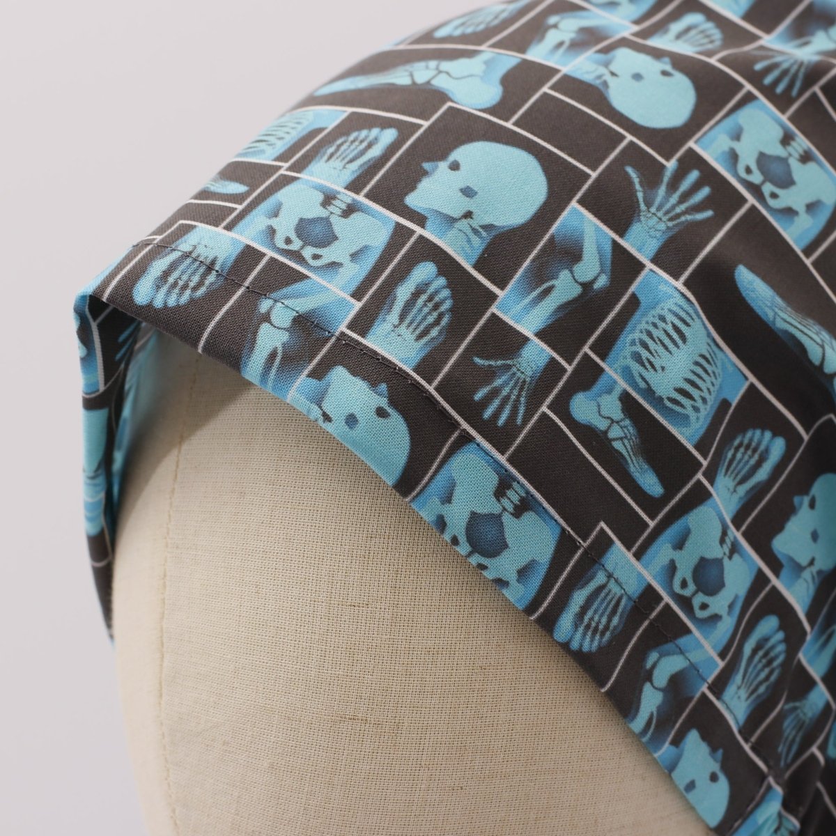 Human Body Xray Blue Grid Scrub Cap