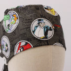DC Comic Villains Circles scrub cap shown from side angle