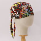 Marvel Comic Book Covers Vintage Hulk Iron Man Spiderman scrub cap pattern shown flat