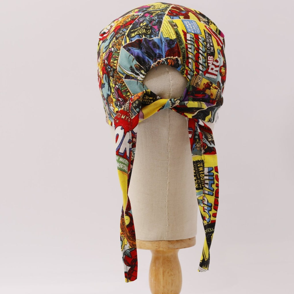 Gorra quirúrgica vintage de Hulk, Iron Man y Spiderman con portadas de cómics de Marvel