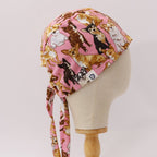 Dogs Chihuahua Pink scrub cap shown on mannequin head