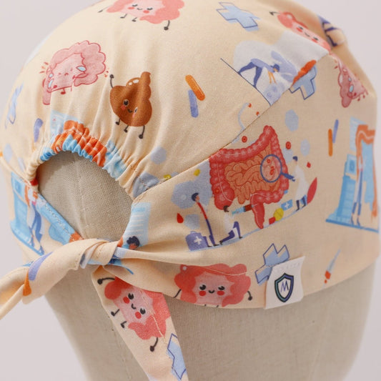 Human Body Lower GI Intestines Poo Beige Scrub Cap