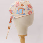Human Body Lower GI Intestines Poo Beige scrub cap pattern detail on mannequin