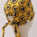 Football Club Wolverhampton scrub cap fabric pattern close-up