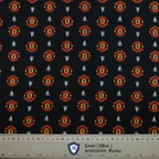 Football Club Manchester United Black scrub cap pattern shown flat