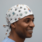 Mario Super Bowser Bombs scrub cap shown on model