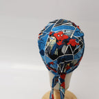 Marvel Spiderman City Escape Web scrub cap shown from side angle