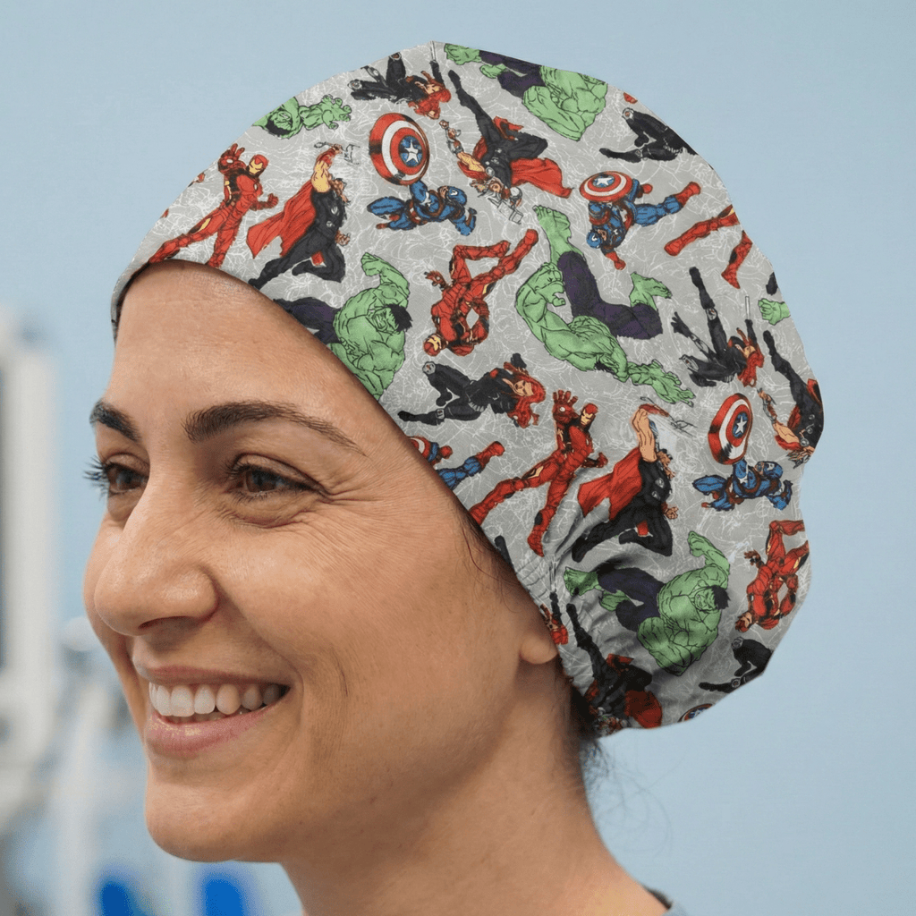 Marvel Avengers #2 - Fighting Pose On Grey Scrub Cap