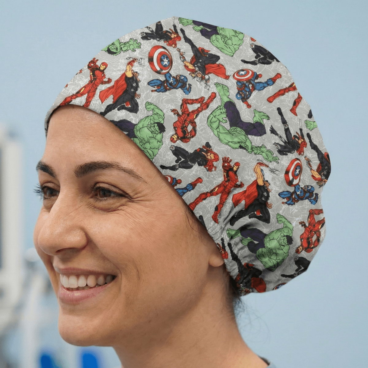 Marvel Avengers #2 - Fighting Pose On Grey Scrub Cap