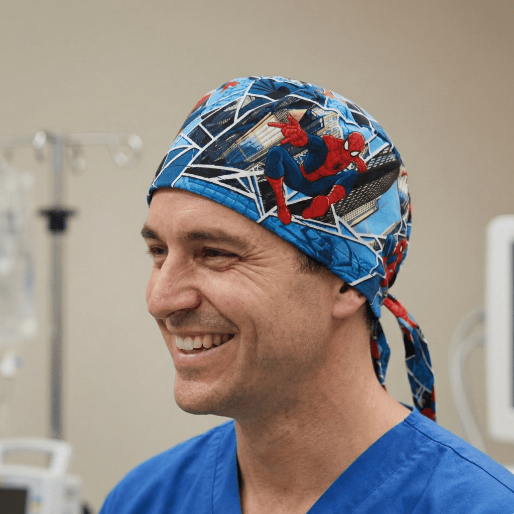 Marvel Spiderman City Escape Web Scrub Cap