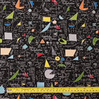 Math Chalkboard Colourful Trigonometry scrub cap full pattern repeat