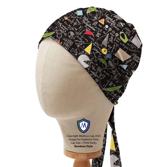 Gorro quirúrgico con pizarra de matemáticas