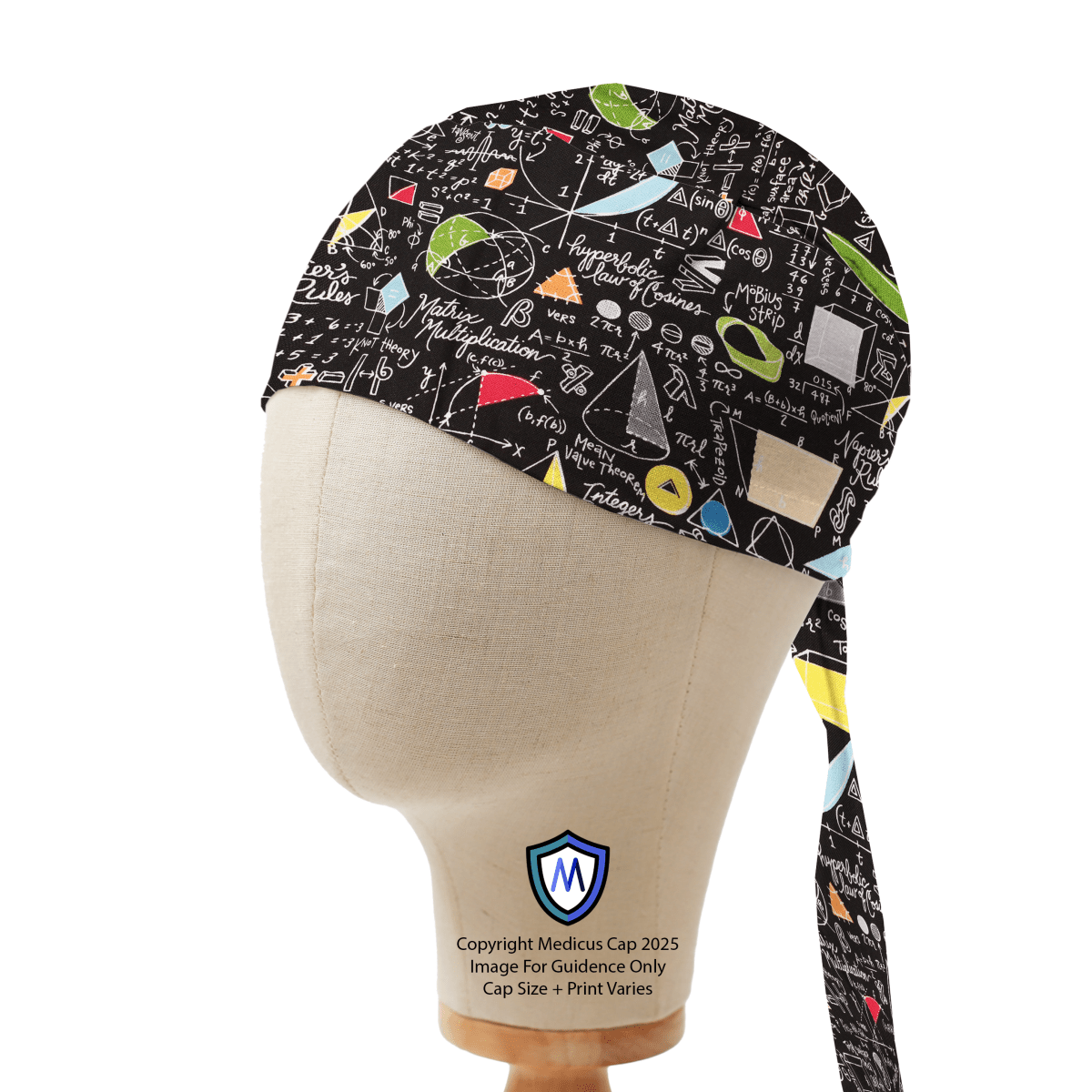 Math Chalkboard Colourful Trigonometry Scrub Cap