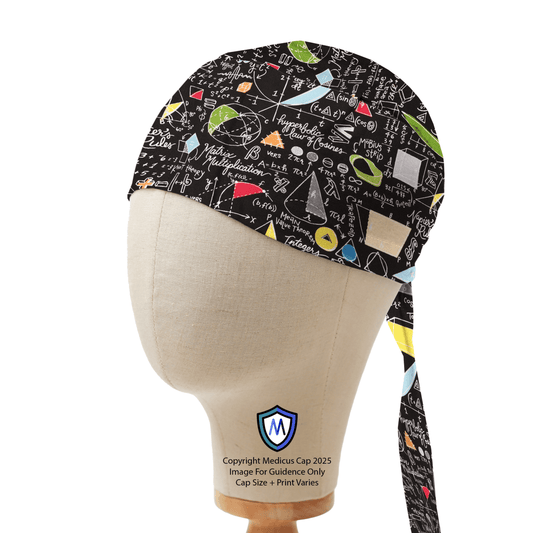 Gorro quirúrgico con pizarra de matemáticas