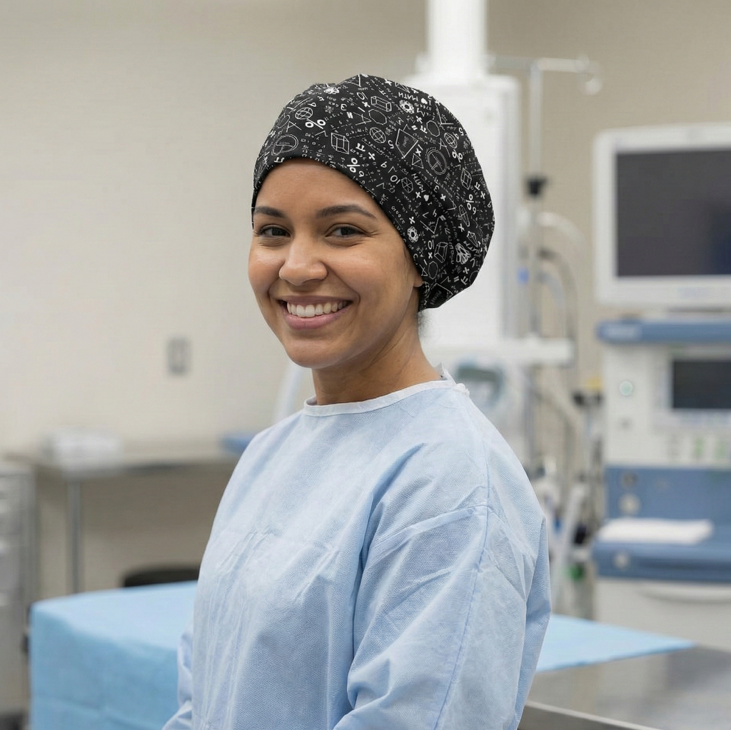 Maths Chalkboard Scrub Cap