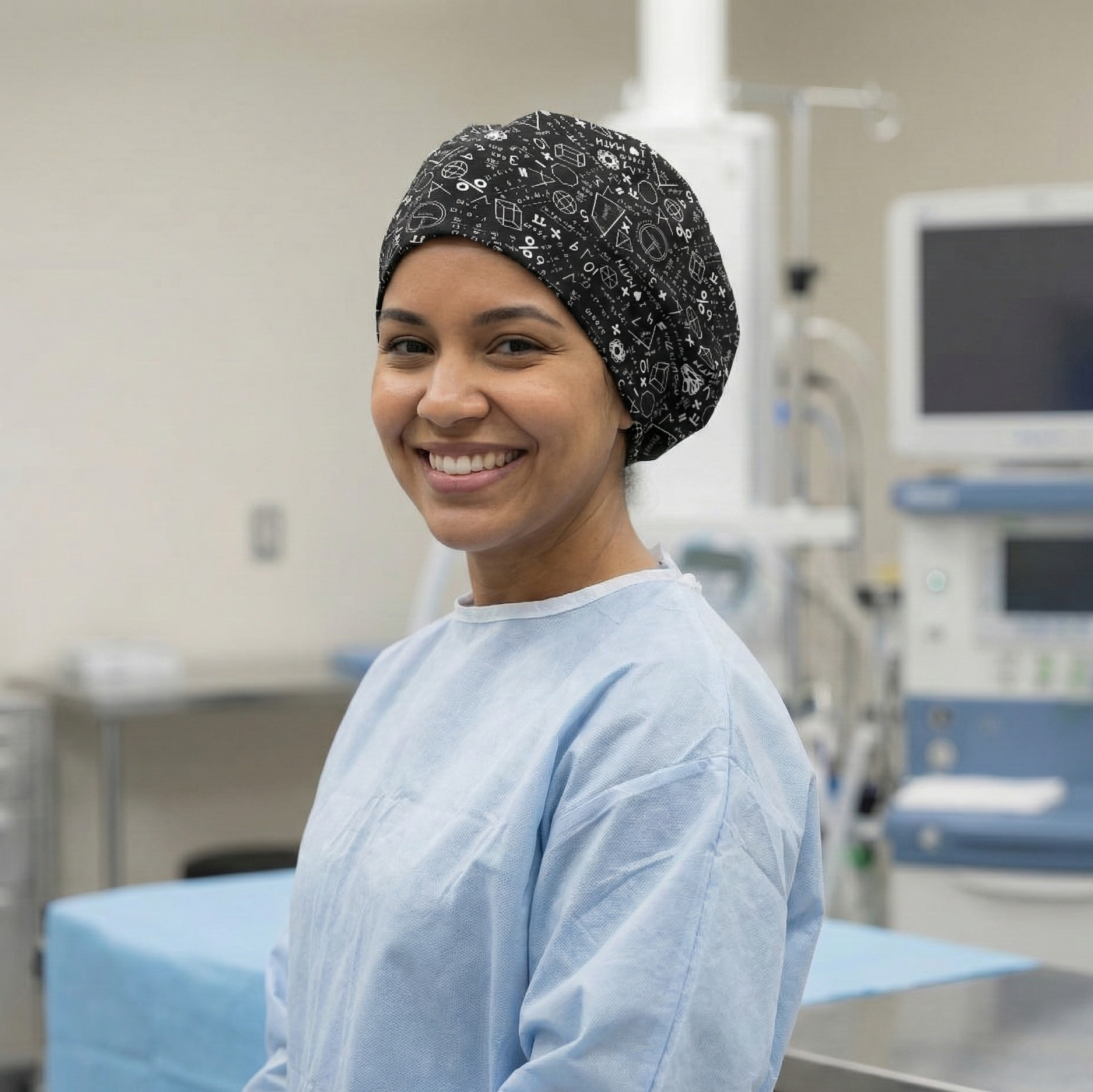 Maths Chalkboard Scrub Cap