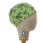Minecraft Green SSSS Scary Monster scrub cap in Elastic Backed no-tie style
