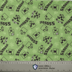 Minecraft Green SSSS Scary Monster fabric pattern detail close-up