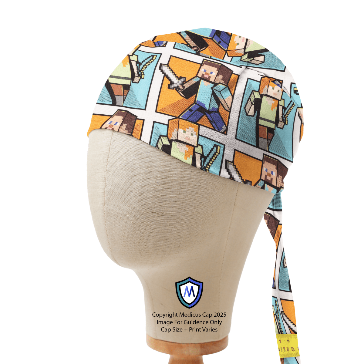 Minecraft Miner On Squares Scrub Cap