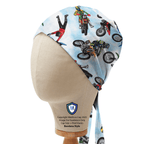 Bike Biker Supercross Racing Dirtbike scrub cap in Bandana tie-back style