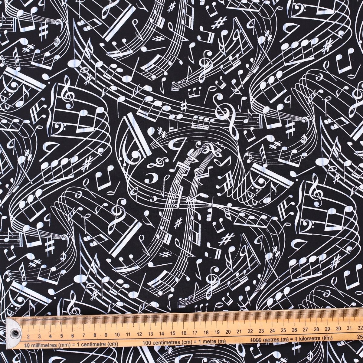 Music Sheets Swirling Monochrome Scrub Cap