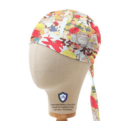 Gorro quirúrgico con ondas japonesas de anime 