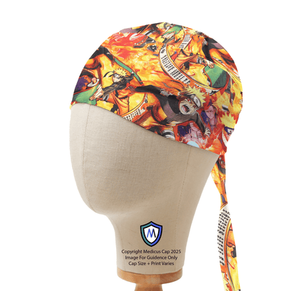 Gorro quirúrgico con ondas japonesas de anime 