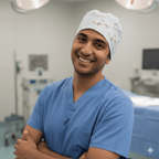 Healthcare professional wearing white Olaf Frozen scrub cap with orange character details, front view