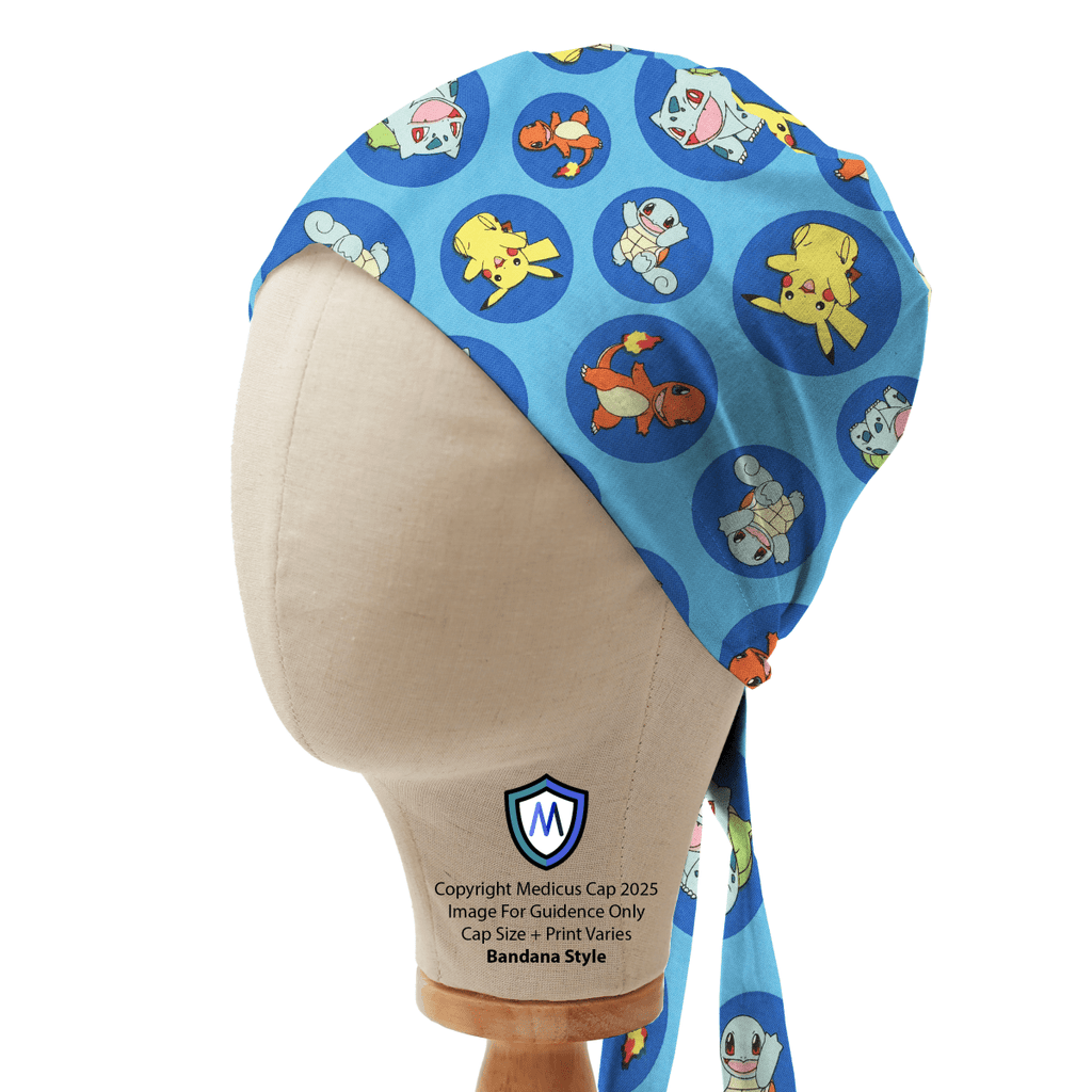 Pokemon Blue Circles Scrub Cap