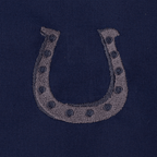 Horse Shoe pre-designed embroidery on a reusable scrub cap