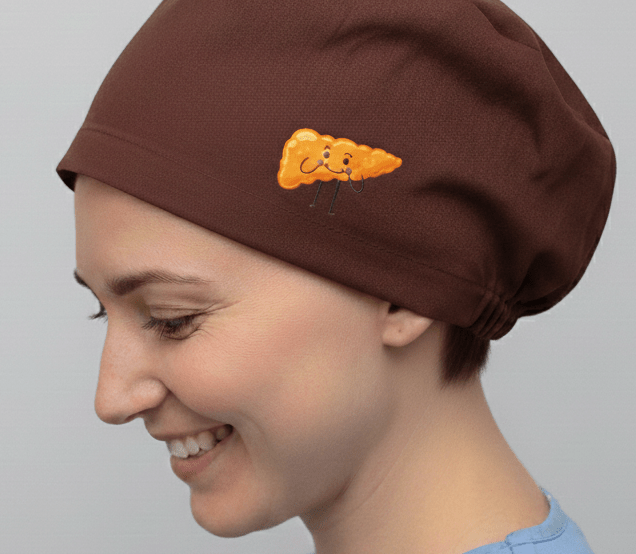 Pre Designed Vinyl Transfer Scrub Cap Smiley Pancreas