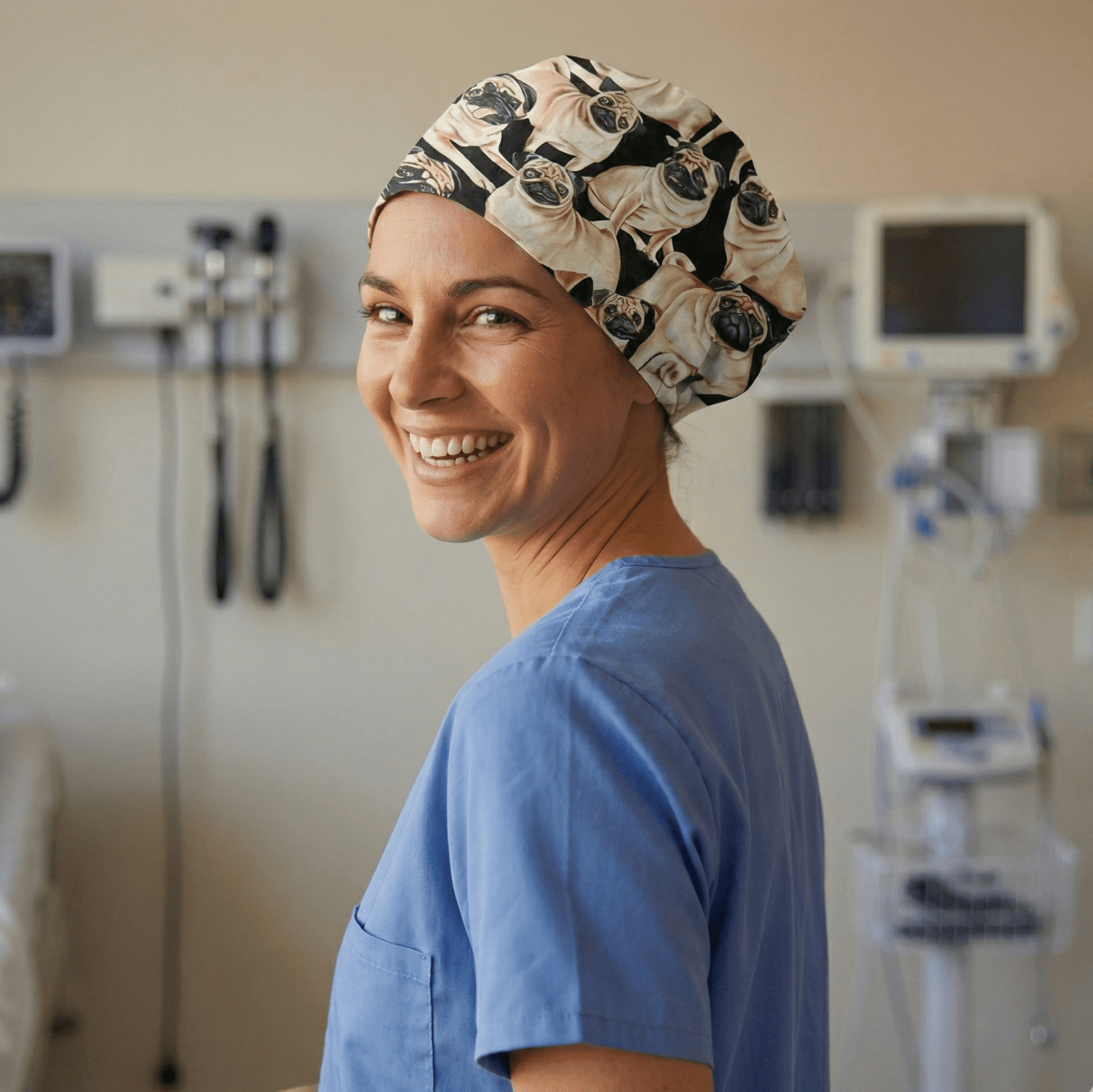 Gorro quirúrgico Pug Party