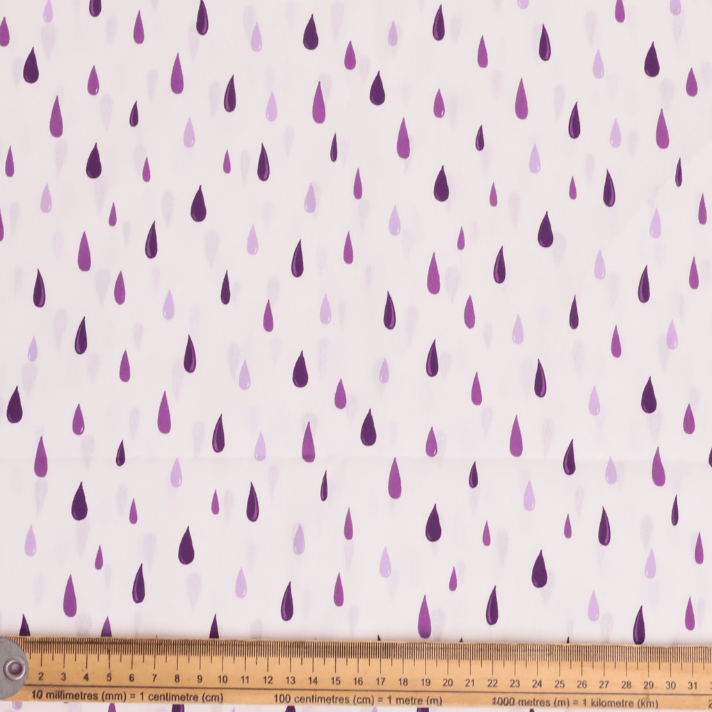 Gorro quirúrgico con gotas de lluvia moradas