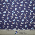 Robotic Surgery Purple Scrub Cap from Medicus Scrub Caps, featuring a pattern of robotic surgical systems and surgeons on a dark purple background. ruler