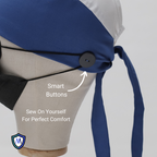 Smart Buttons - NFC Enabled scrub cap shown on mannequin head